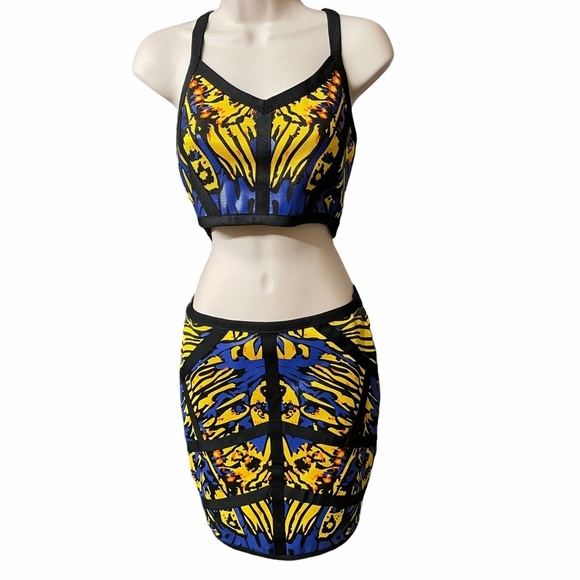 2B Bebe Bodycon Mid Riff Cutout Dress Size S Y2K Style - Picture 2 of 10